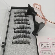 Pestañas postizas magnéticas 3D, 5 imanes, 8 Uds., duraderas, hechas a mano, de visón Artificial Natural, con pinzas