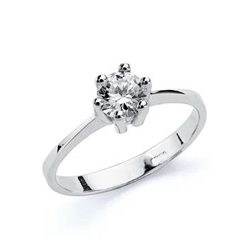 

Solitaire 18k white gold senora 6mm. Cubic zirconia [AA0430]