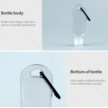 

50Ml Transparent Keychain Empty Bottles Travel Plastic Key Ring Mini Bottle Portable Leakproof Containers Flip Cap