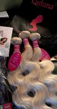 Luduna 613 rubia mechones pelo brasileño de la onda del cuerpo del pelo de mechones 1/3/4 ofertas de extensiones 100% cabello humano para mujer Remy de la extensión del pelo
