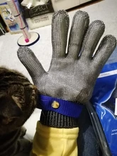 Guantes anticortes resistentes, de seguridad, alambre de acero inoxidable, malla metálica, de carnicero