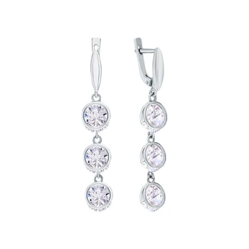 

Silver earrings with cubic zirconium sunlight sample 925