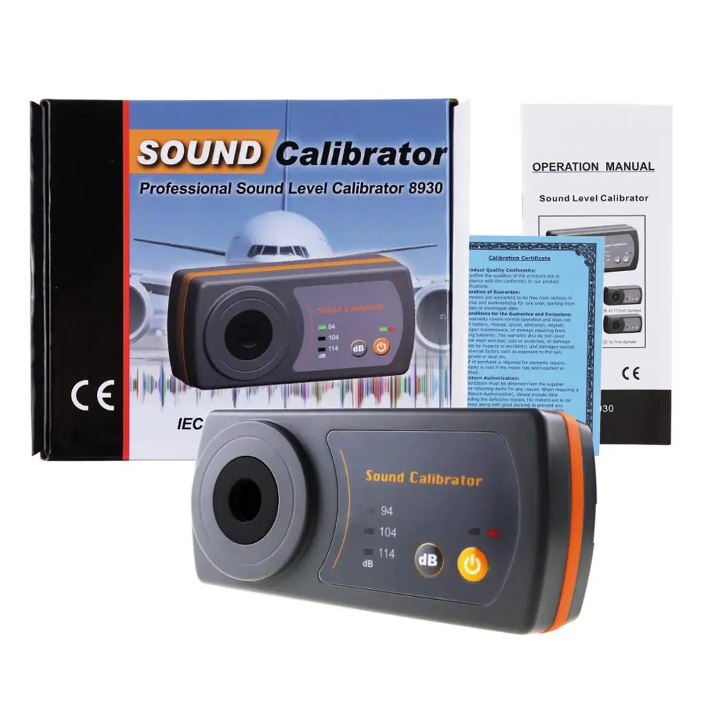 Sound Level Meter For 1/2" 13.2mm Microphone Size 114dB 94dB 104dB Noise Decibel Calibration Professional Noise Meter Calibrator