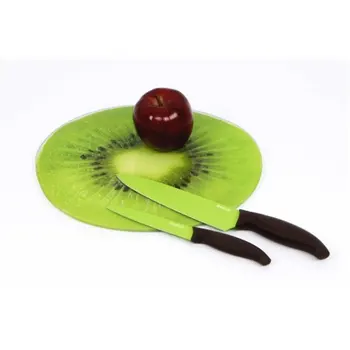 

Table kitchen glass KIWI + 2knives M/SILIC.DCBCK2K-2012-03