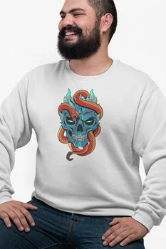 

Angemiel Wear Kurukafayı Enveloping Snake White Men 'S Sweatshirt