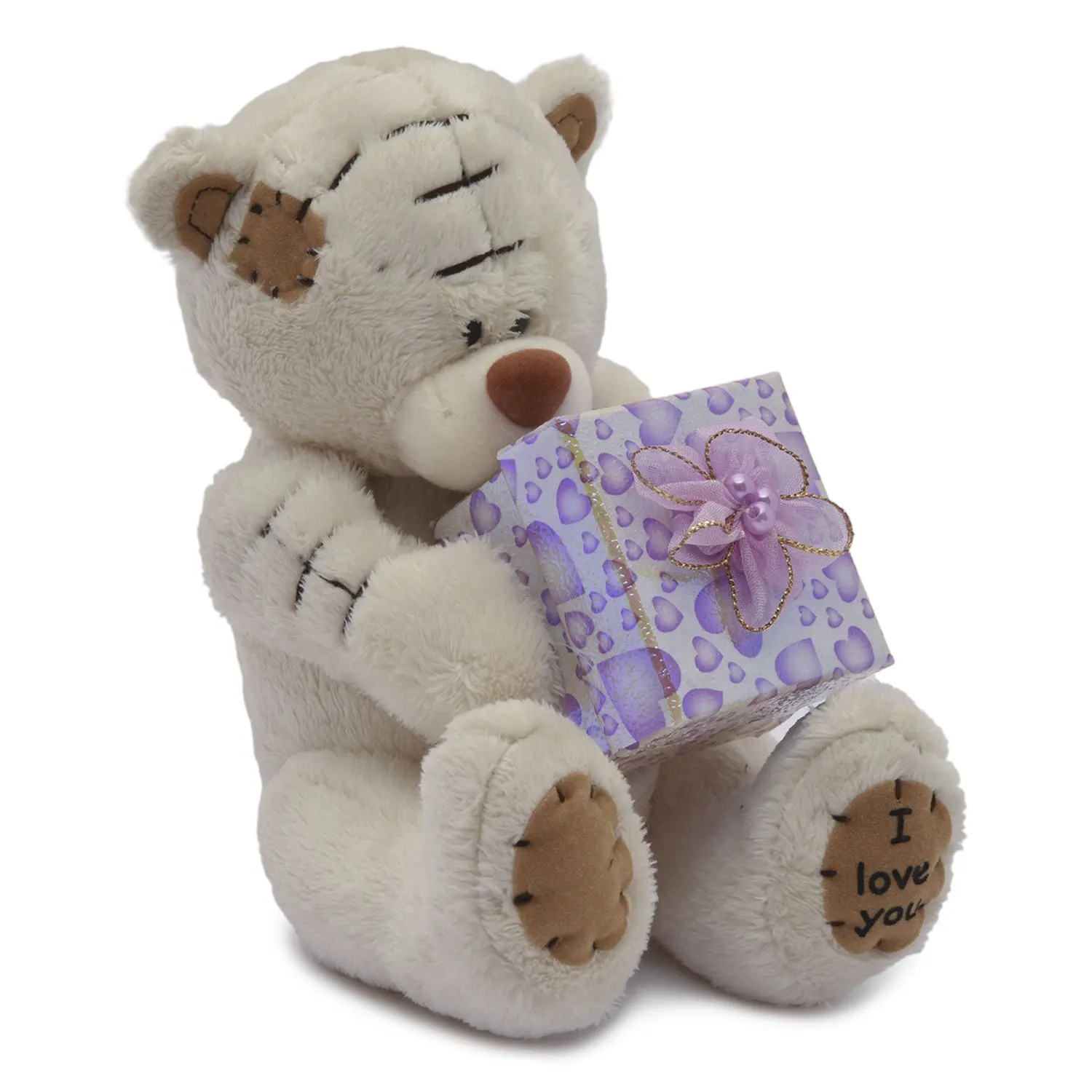 Игрушка мягкая Ball Masquearde Медвежонок с коробочкой бежевый 13см