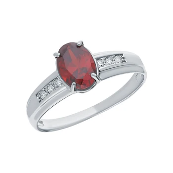 

Silver ring with nanocrystal, cubic zirconia and Garnet sunlight sample 925
