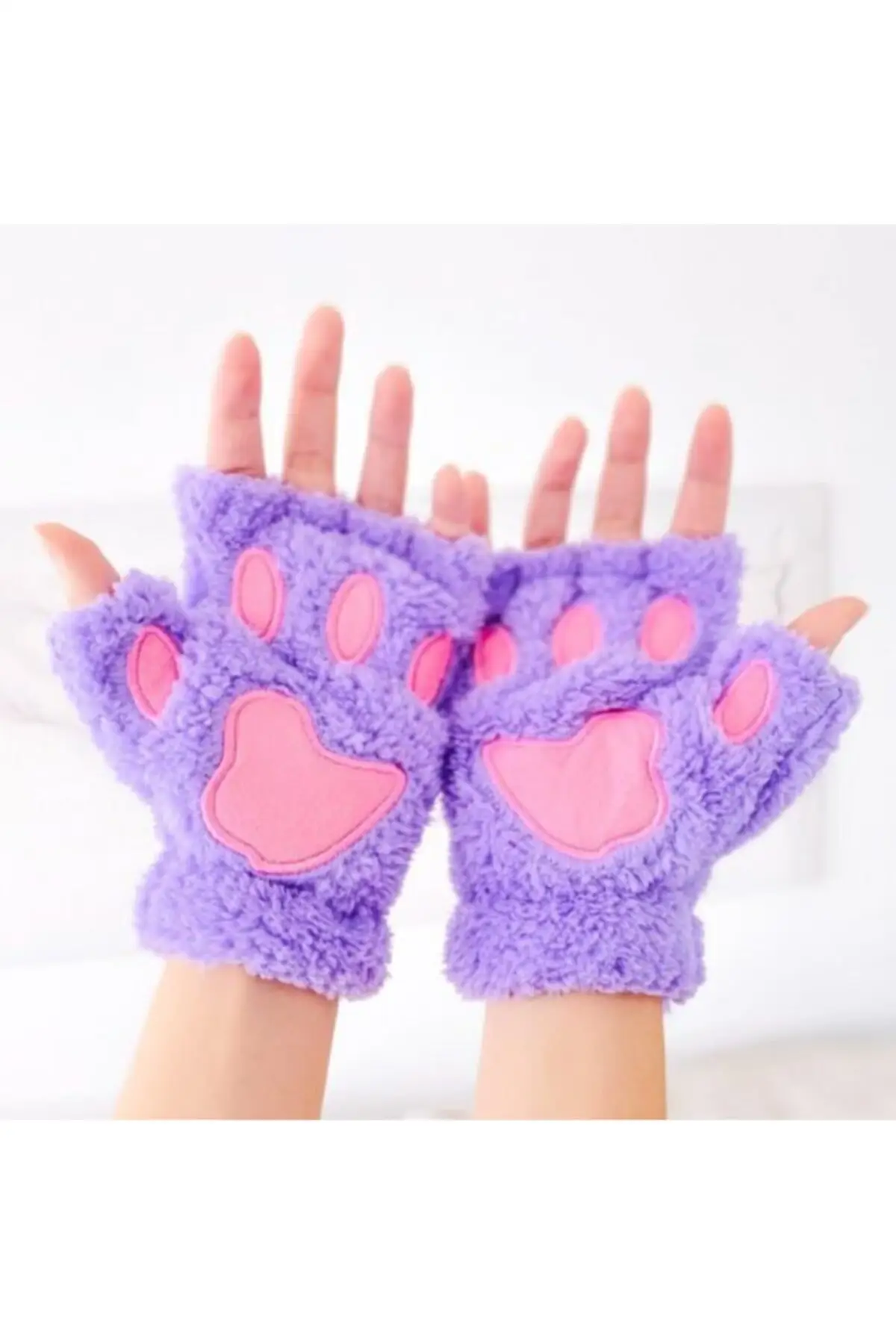 wool paw gloves for women, winter women's products, warm accessories, fingerless gloves