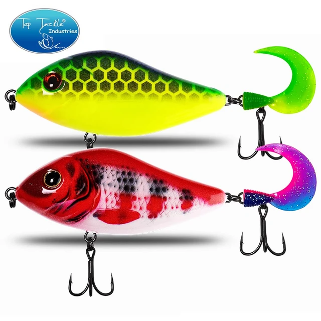 Slow Sinking Jerk Bait Fishing Lure Soft Tail 60mm 80mm 100mm for