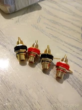 Conector RCA chapado en oro para montaje en Panel de chasis, toma de Audio, mampara con tuerca, copa de soldadura, venta al por mayor, 2 uds., 1 par