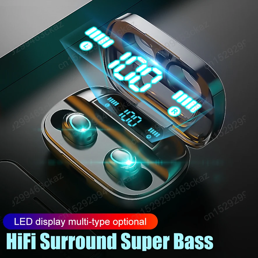 

Wireless Headphones Bluetooth 5.0 TWS Earphones LED Display Sport Headphone Waterproof Earbuds Mic Wireless Bluetooth Headsets