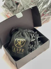 Pouches Packaging Jewelry Gift Drawstring Personalized-Logo Wedding Black for Party-Decoration