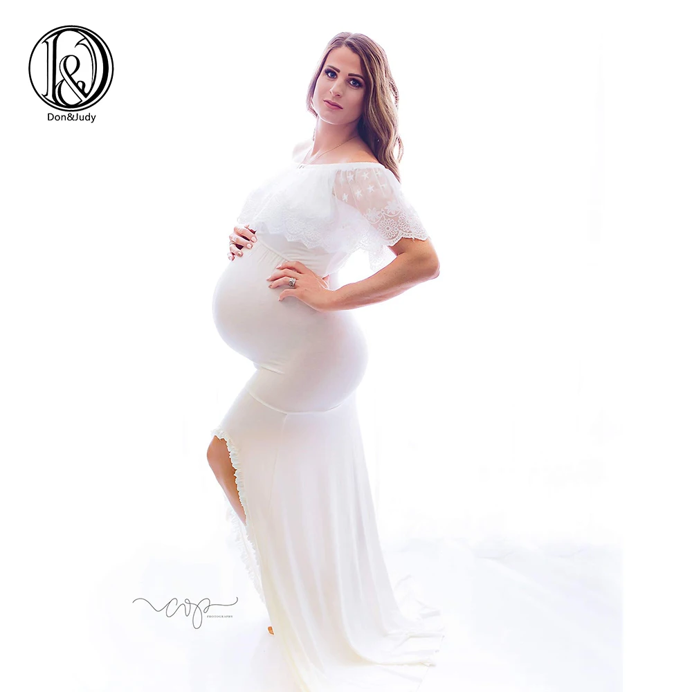 Don&Judy Maternity Dresses for Baby Shower Cape Matched Side Slit Dress