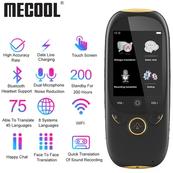 

Portable Voice Translator Mecool K1 AI Smart Offline Wifi Real Time 75 Languages 2.0 Inch Touch Screen 1280mAH Translation