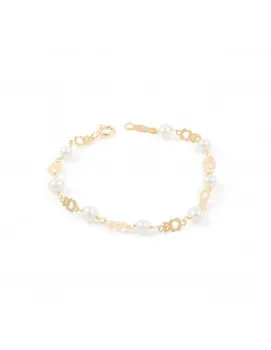 

Bracelet baby Gold openwork bear with pearls