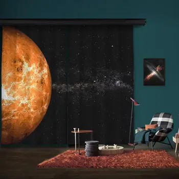 

Cipcici Planet Venus Atmosphere 2 Panel Curtain For Livingroom Luxury Modern Window Curtain For Bedroom Blackout Soundproof