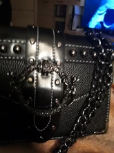 Moda mujer bolso cuadrado nueva calidad de la PU de cuero de las mujeres del diseñador remache del bolso cerradura cadena bolsas de mensajero de hombro