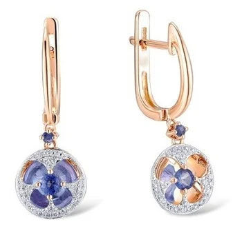 

Lucas gold earrings with sapphires and diamonds in red gold