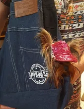 Sling Hand-Carrier-Bag Denim-Material Pet-Dog Blue Retail