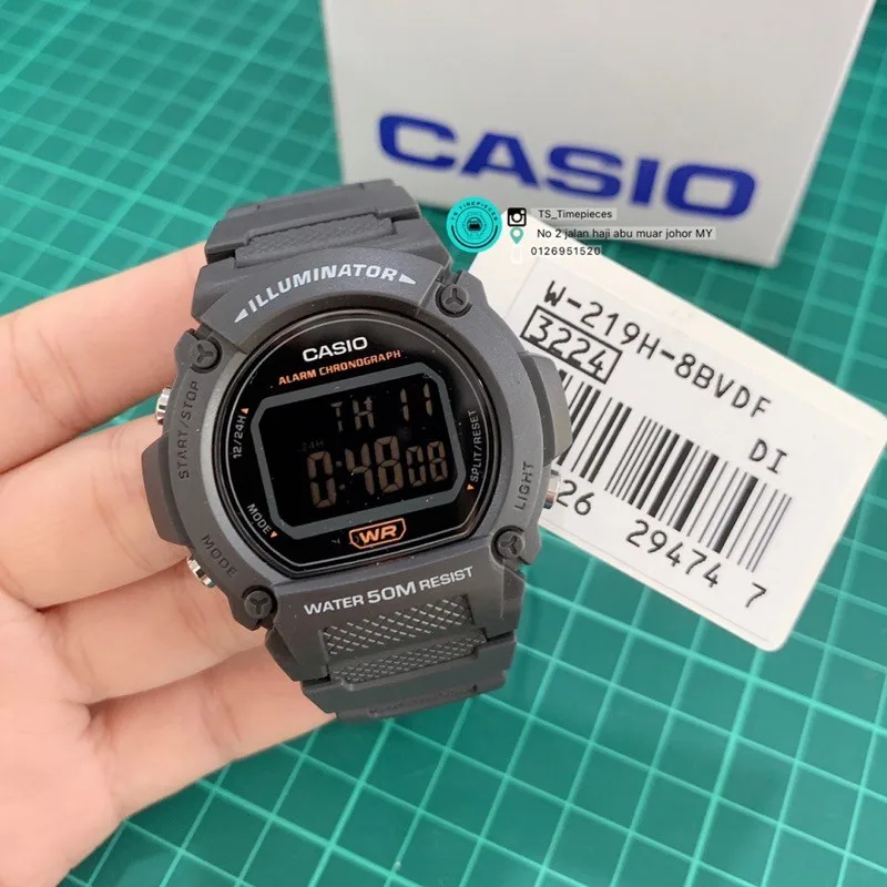 Reloj deportivo hombre Casio W219h-2A Luz LED Cronómetro alarma