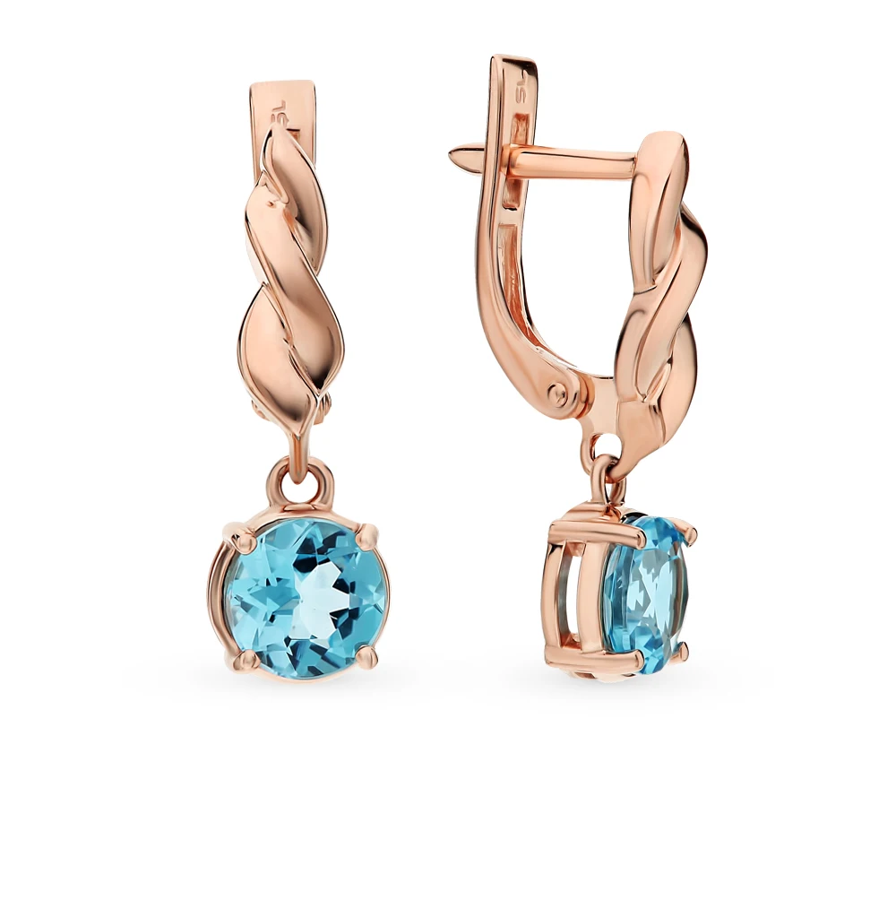 Серьги Топаз Золото 585 Купить