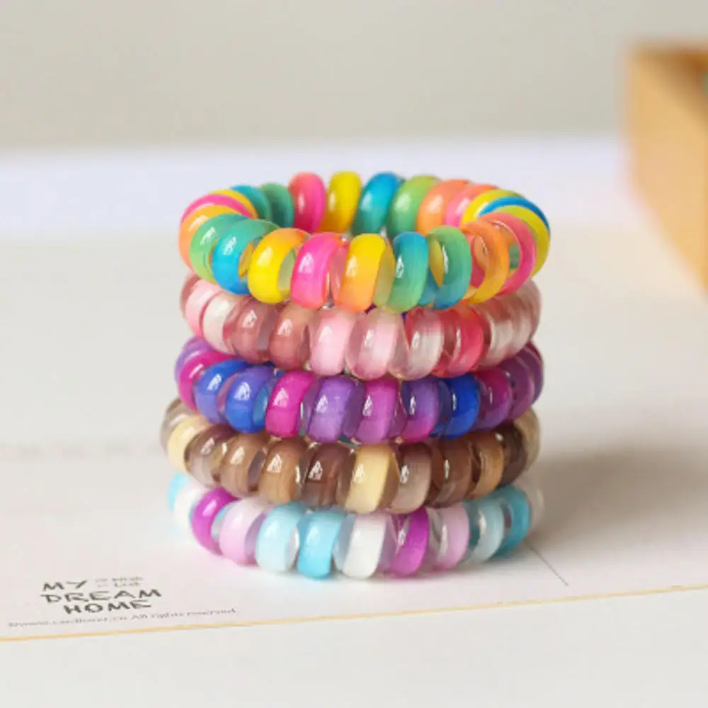 

Korean Hair Accessories Simple Gradient Color Hair Ring Pony Tail Rope Girls Color Phone Cord Hair Bands Hair Accessories