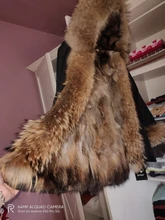 BLUENESSFAIR-Chaqueta larga impermeable de invierno para mujer, abrigo de piel de zorro y mapache Natural, ropa de calle extraíble, 2020