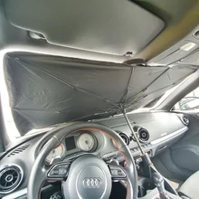 Parasol plegable para parabrisas de coche, quitasol de vehículo con protección para rayos UV, aislamiento térmico para ventana delantera interior, de 125 y 145cm