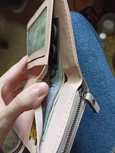 Monedero de cuero para damas, billetera con Clip para billetes, tarjetero