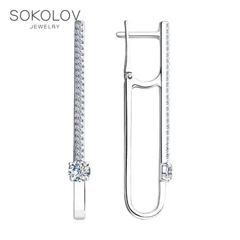 

Drop Earrings with stones SOKOLOV Silver fashion jewelry silver 925 women's/men's, male/female, long earrings, women's male