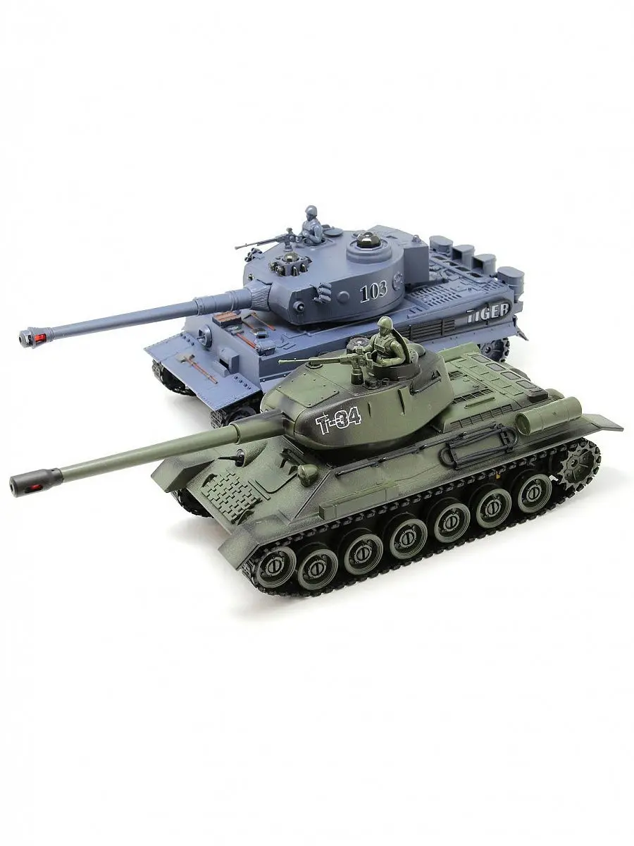 Набор радиоуправляемый танковый бой Русский Т34 и Немецкий Tiger Zegan 99824 танки на