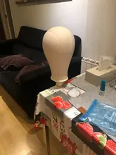 Qoxi-cabezas de maniquí para peluca con soporte, cabeza de bloque de lienzo, cabeza de maniquí con cabeza y alfileres