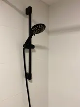 Slide-Bar Hose Shower-Riser Wall-Mount Hand-Held Adjustable Black with 