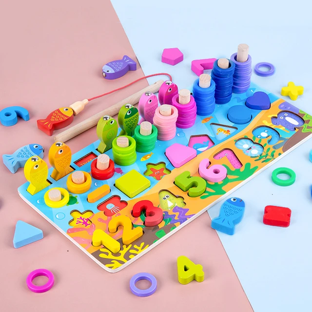 Jogo de colheita de madeira para crianças, brinquedos montessorianos,  brinquedos educativos para aprendizagem precoce para meninos e meninas,  seleção de formas, 1 ano, 2 anos, 3 anos - AliExpress