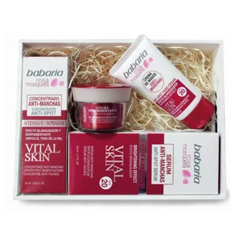 

BABARIA VITAL SKIN CONCENTRADO ANTI-MANGAS 180ML + 50ML + SERUM 50ML cream DE MANOS + DESPIGMENTANTE cream 50ML HOMBRE