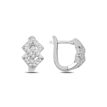 

KUTAYDAN Zircon Cubic Zirconia J Earrings 925 Sterling Silver