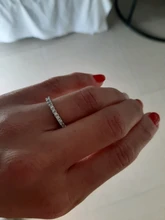 Anillo de boda S925 de tamaño variado para mujer, sortija de eternidad de imitación redonda chapada en CZ, joyería nueva para mujer, Anillos A2436