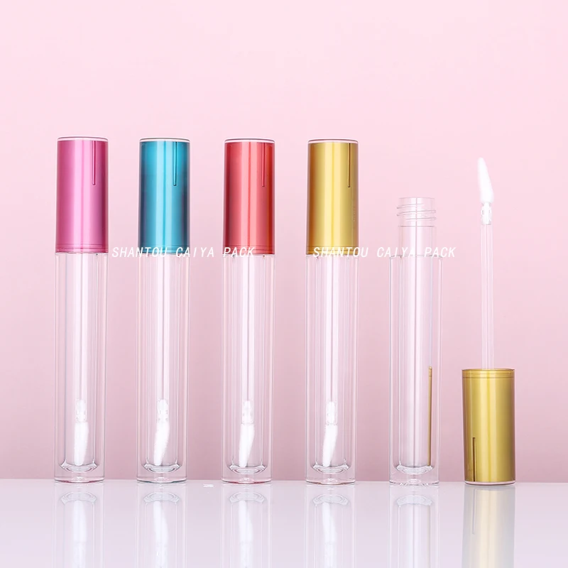 

Christmas gift 5ml glitter top yellow red pink blue empty Empty Plastic Lipgloss Tube Lip Gloss Bottles lip gloss packaging