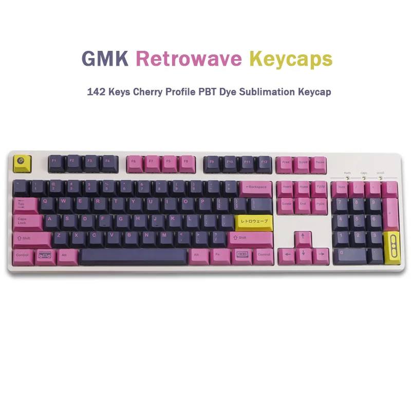 Gmk-teclado Mecânico Keycaps Perfil Cereja Pbt Sublimação Dye Switch mx com 1.75u Shift 2u 142 Chaves