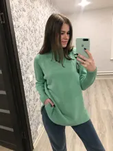 Sweater Pullovers Mock-Neck Beige Purple Winter Green 8-Colors High-Quality Women C-232