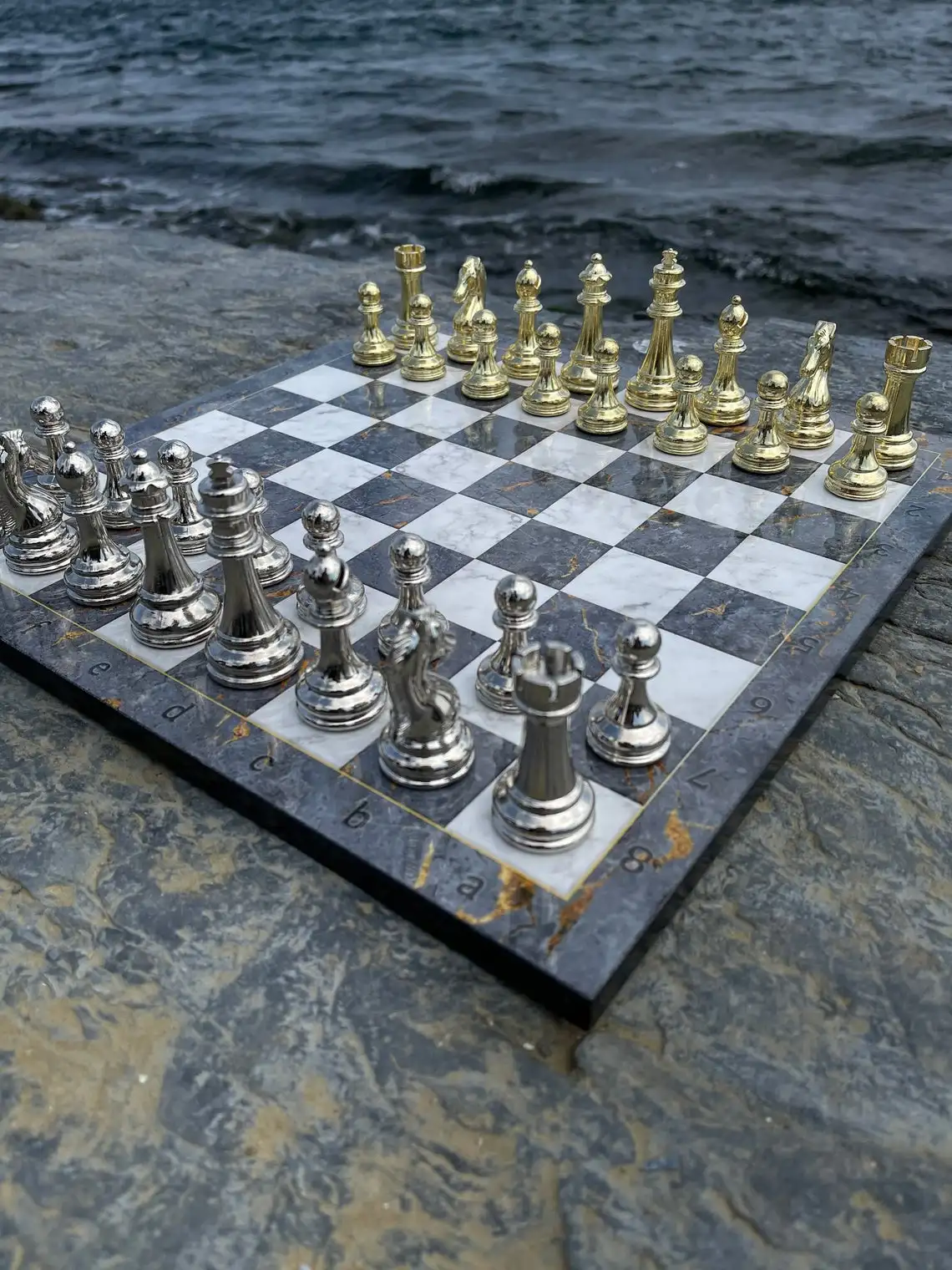 marble luxury chess set