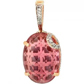 

Esthete pendant with amethyst and diamonds in red gold