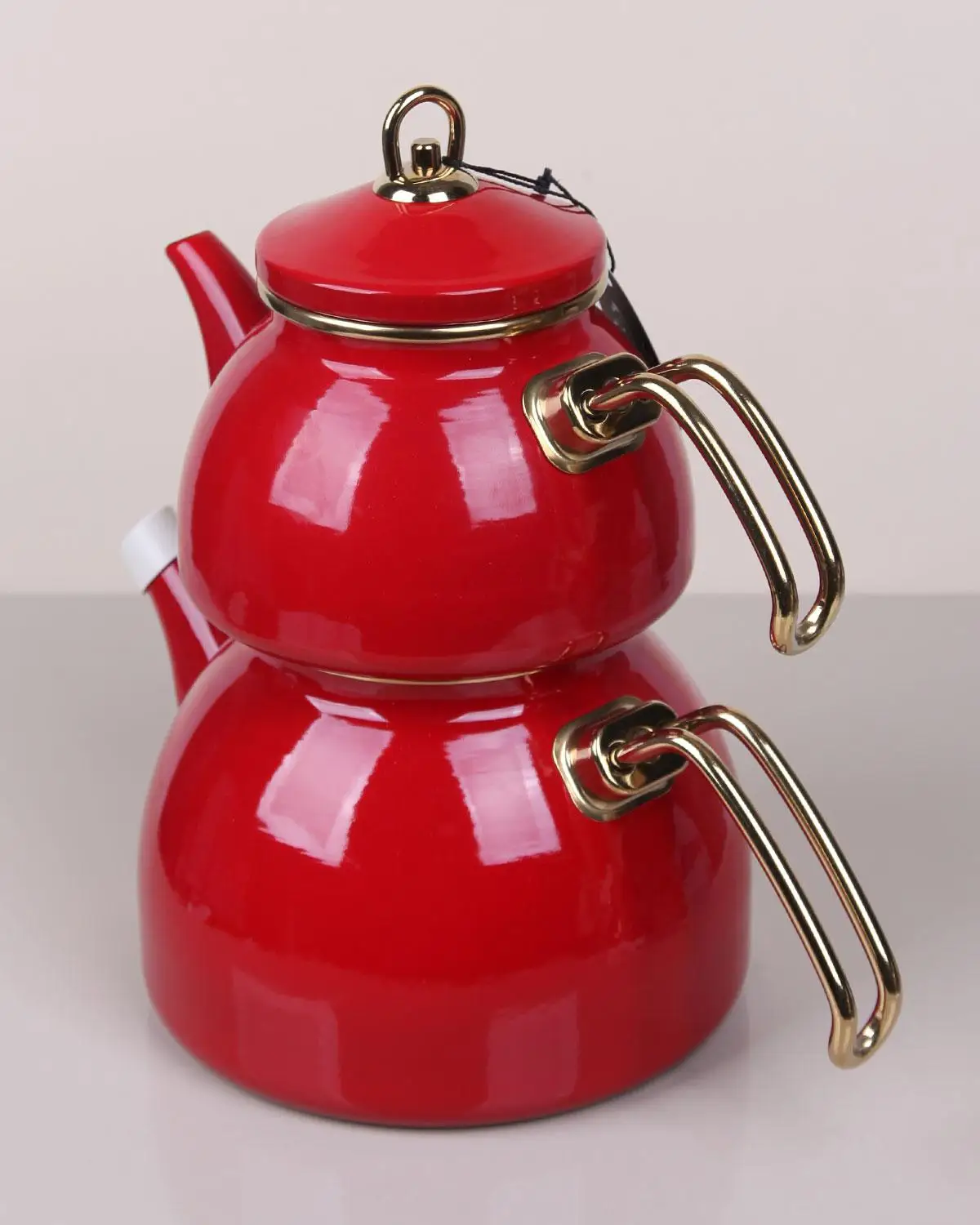 Red Enameled Metal Teapot Kitchenware Made in TURKEY FREE SHIPPING Tea