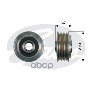 Механизм Свободного Хода Генератора Mazda 3 Cx-7 12/06-06/09 2.3l L3-Vdt, L3-N9, L3-Vdt Gates арт. OAP7160
