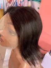 Bob-pelucas de cabello humano con cierre de encaje frontal para mujer, Bob corto recta brasileña, prearrancada, 4x4