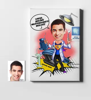 

Personalized Mr Dentist Cartoon Canvas Table (50x70 cm.) 1
