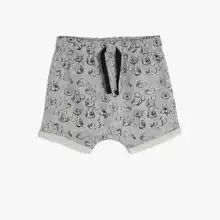 От Coton Kids серые мужские хлопковые шорты с Минни Маус