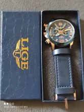 LIGE-Reloj analógico de cuero para Hombre, accesorio de pulsera resistente al agua con cronógrafo, marca de lujo deportivo de complemento masculino con diseño moderno, disponible en color azul, 2021