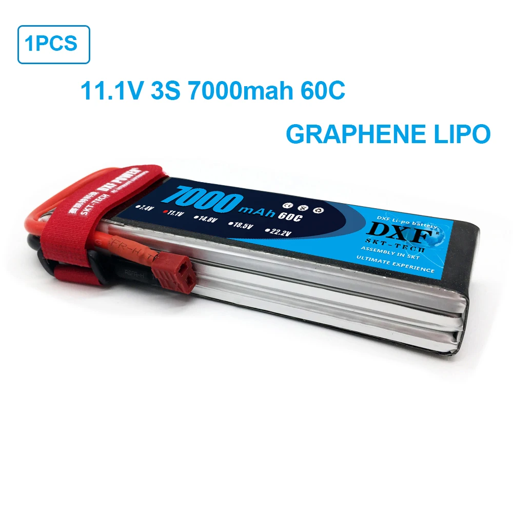 DXF Battery lipo 2S 3S 7.4V 11.1V 7000mah 6500mah 5000mah 50C 60C 100C 120C Hardcase graphene for RC TRX Car Boat Helicopter