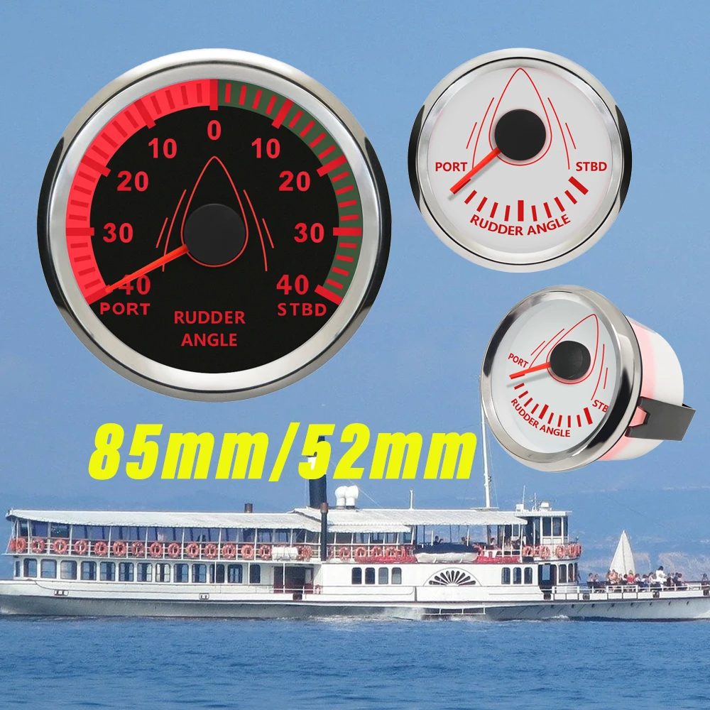 Rhaxel 52mm 85mm Waterproof Boat Yacht Rudder Angle Indicator Gauge